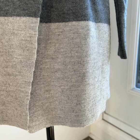 Paul Costelloe Black Label Belted Wrap Knit Long Blazer Grey Colorblock – US M - Picture 6 of 12